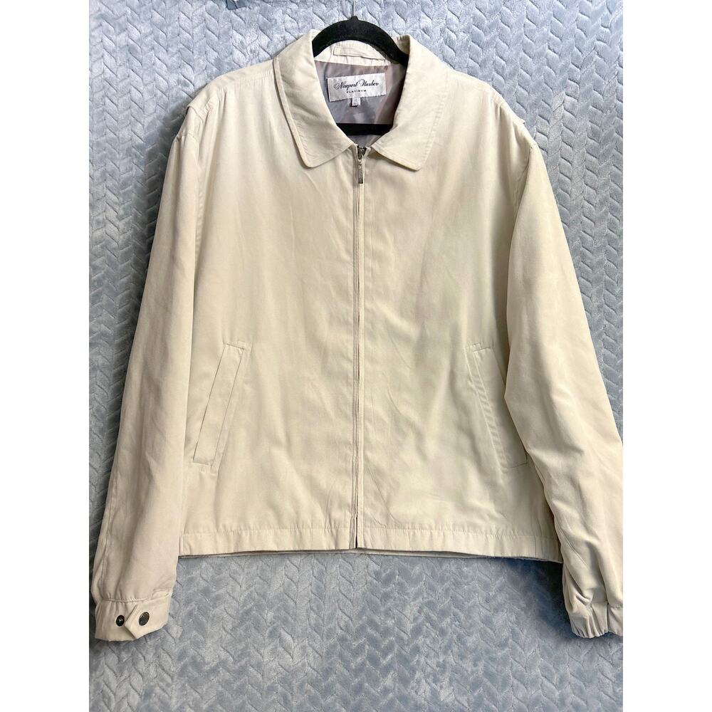 Newport Harbor Platinum Men Soft Suede Feel Windbreaker XL Classic Golf Boat Dad